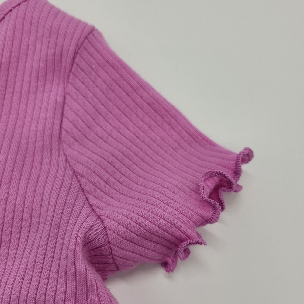 Cat & Jack Dress Lilac Short Sleeve Rib Knit Stretch Pink Purple Size 18mo NEW - Picture 4 of 11